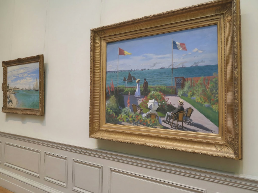 Monet's Garden at Sainte-Adresse, 1867, on Display at The Metropolitan Museum of Art, New York, USA